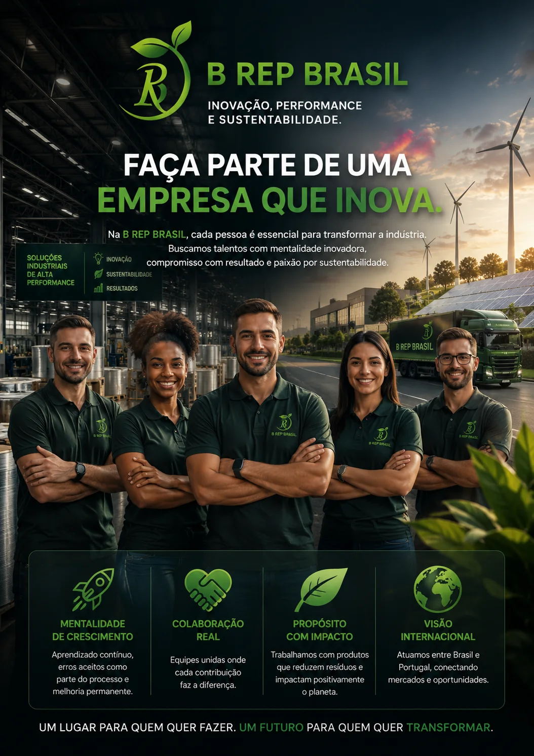 Faça parte de uma empresa que inova — equipe B REP BRASIL